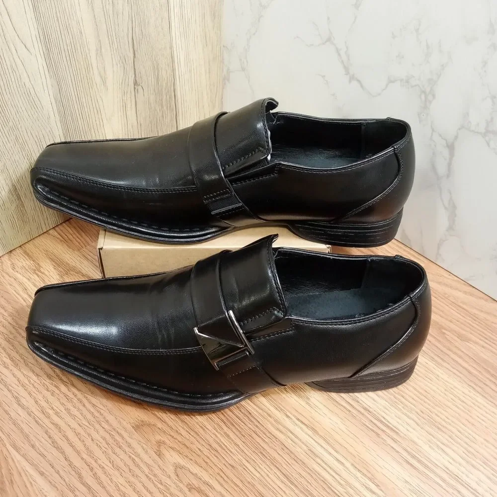 Bruno Marc Mens Sz 9‎ EU 42 Giorgio 3 Black Oxford Slip On Leather